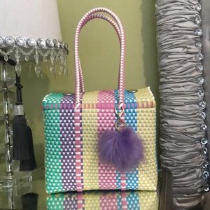 NEW Mexican Woven Handmade Plastic Recycled Bag